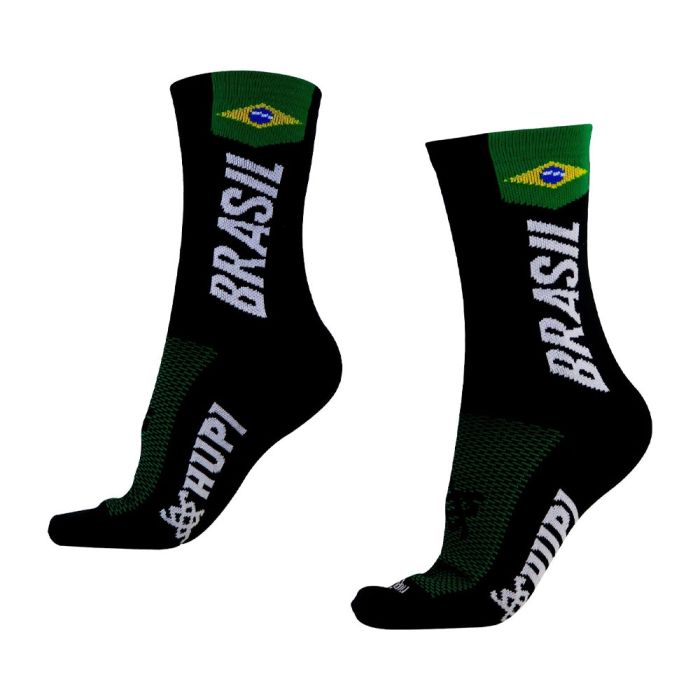 Meia Ciclismo Cano Médio 15cm Hupi Brasil 6.0