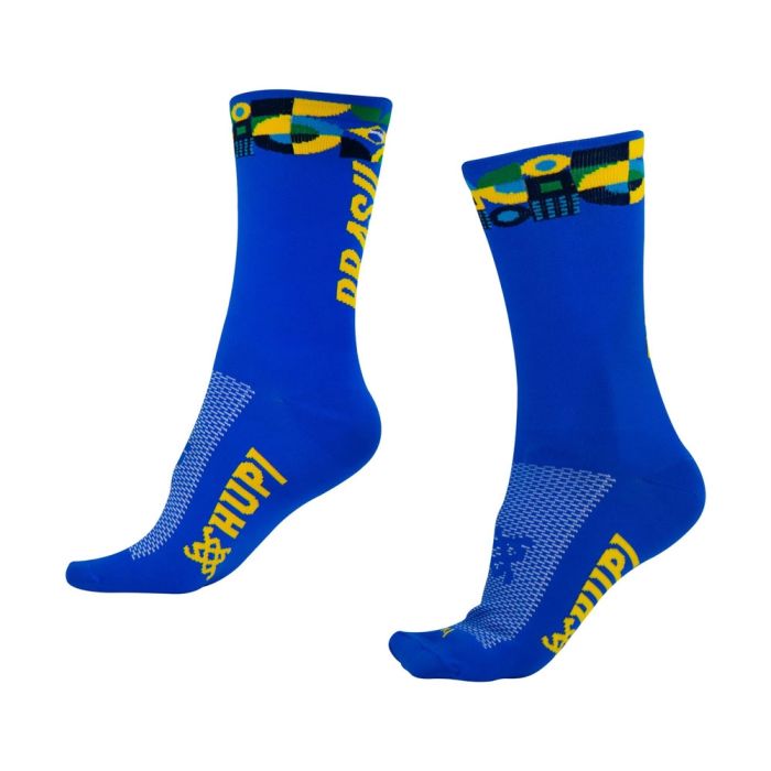 Meia Ciclismo Cano Médio 15cm Hupi Brasil 4.0