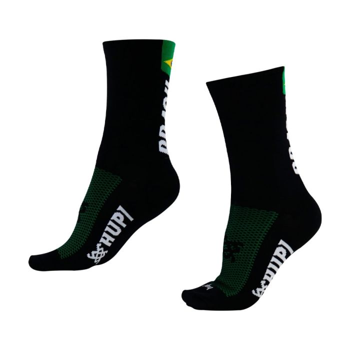 Meia Ciclismo Cano Médio 15cm Hupi Brasil 1.0