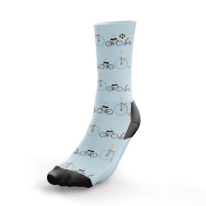 Meia Cano Longo Pop Sox Flamingos Biker