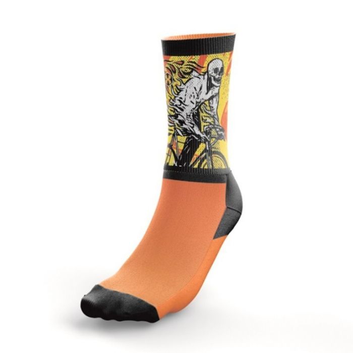 Meia Cano Longo Pop Sox Hot Skull Bike