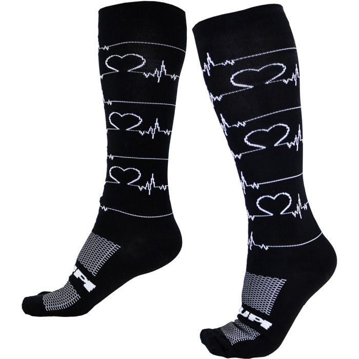 Meia Cano Longo Hupi 30cm Heart Beat Preto