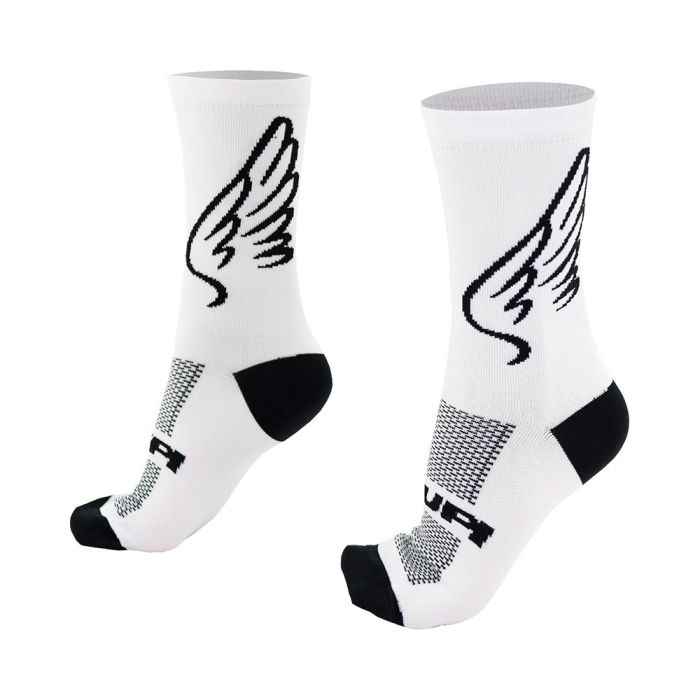 Meia Cano Médio Hupi Asas Branco/Preto