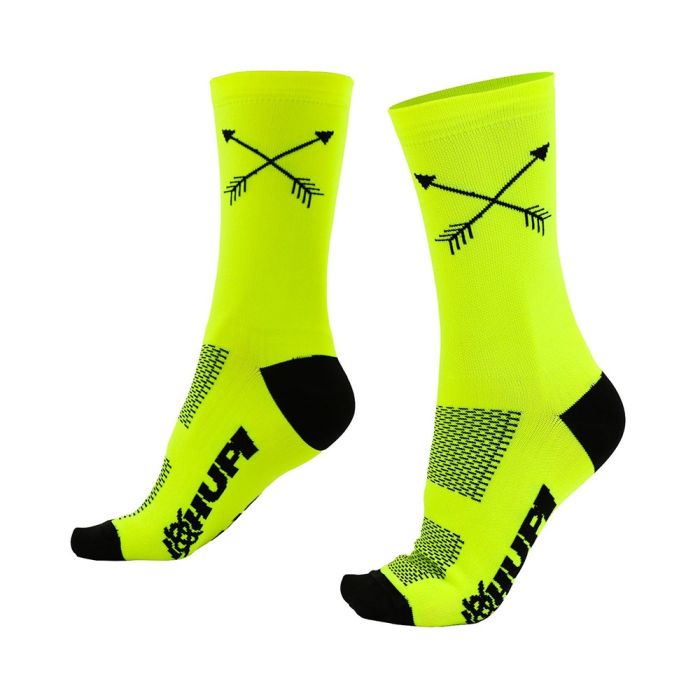Meia Cano Longo Hupi Flecha Amarelo Neon