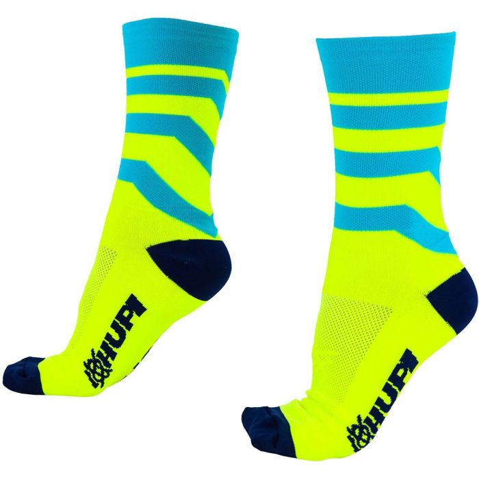 Meia Cano Longo Hupi Raya Azul e Amarelo