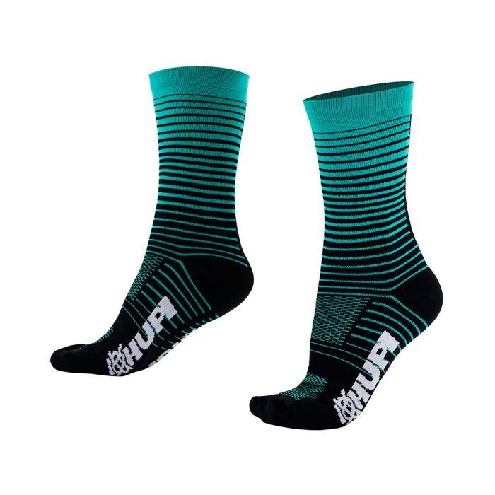 Meia Ciclismo Cano Longo Hupi Hyperline Preto/Verde