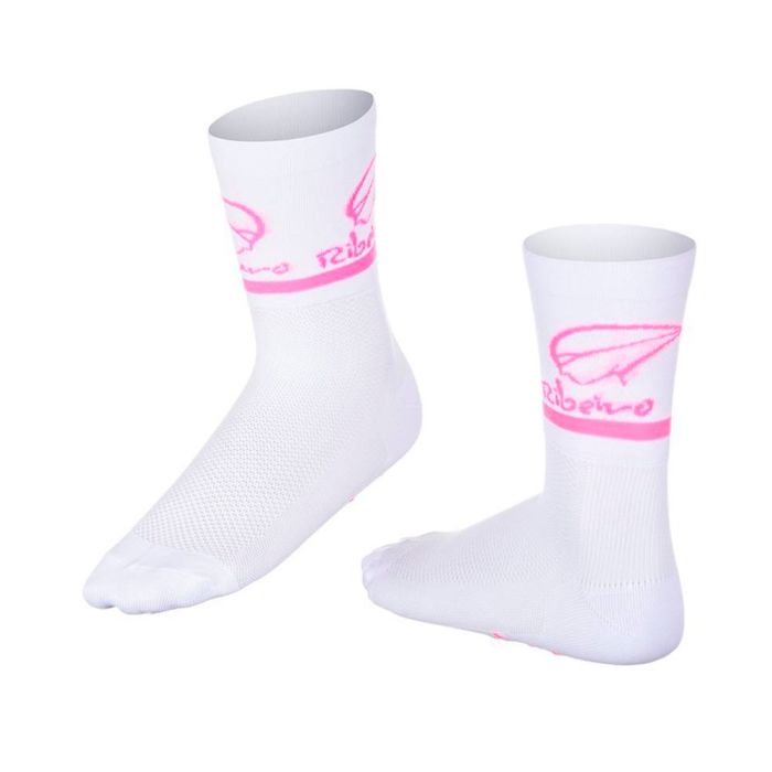 Meia Mauro Ribeiro Cano Baixo Branca/Rosa