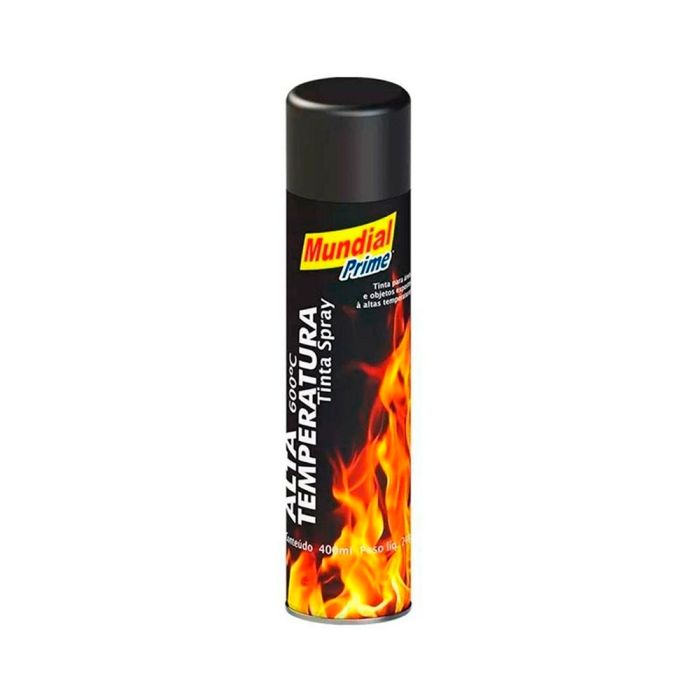 Tinta Spray Mundial Prime Preto Fosco 400ml