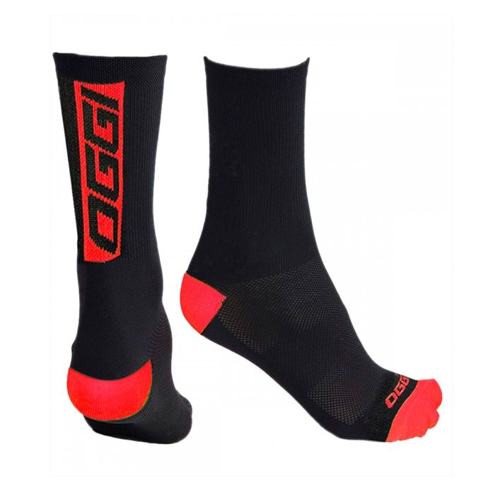 Meia Cano Longo Oggi Preto e Vermelho