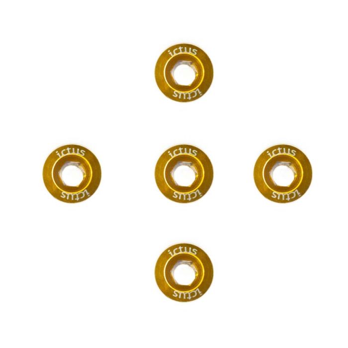 Kit 5 Parafusos Para Coroa Ictus Dourado