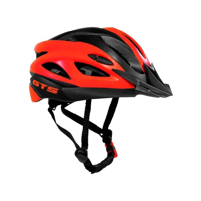 Capacete Ciclismo Gts Racing Series Com Led Preto e Vermelho