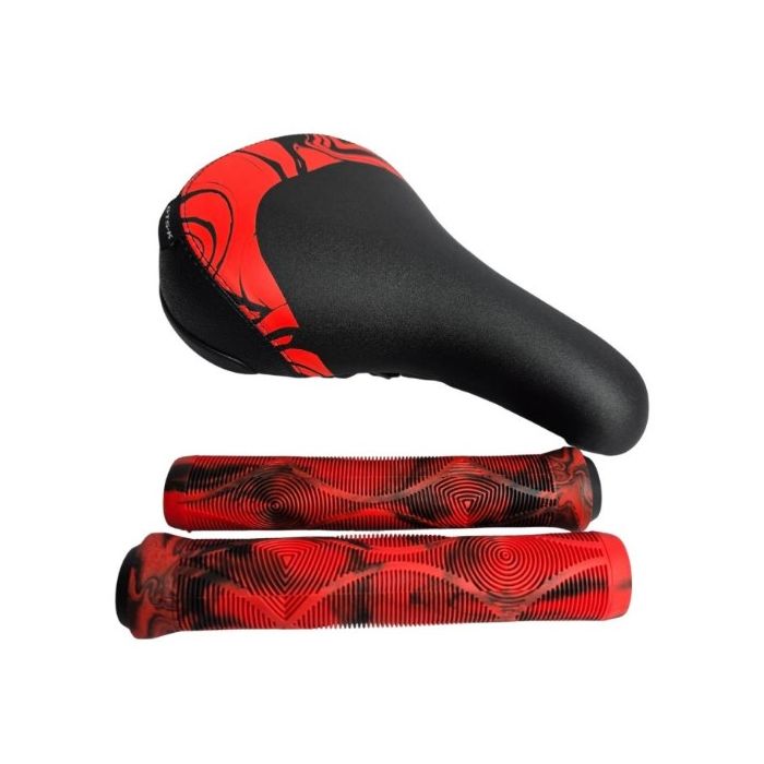 Kit Selim e Manopla Bmx Gts 243 Freeride Bike Dirt Jump - Vermelho