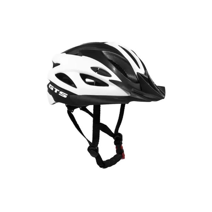 Capacete Ciclismo Gts Racing Series Com Led Preto e Branco