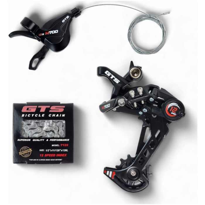 Kit Transmissão Câmbio Traseiro C/ Alavanca E Corrente12v Gts 1x12 - NW