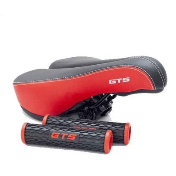 Selim Vazado Gts Banco Gel C/ Manoplas Vermelho