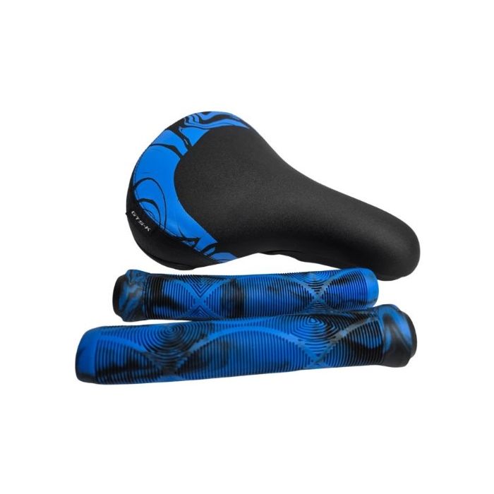 Kit Selim e Manopla Bmx Gts 243 Freeride Bike Dirt Jump - Azul