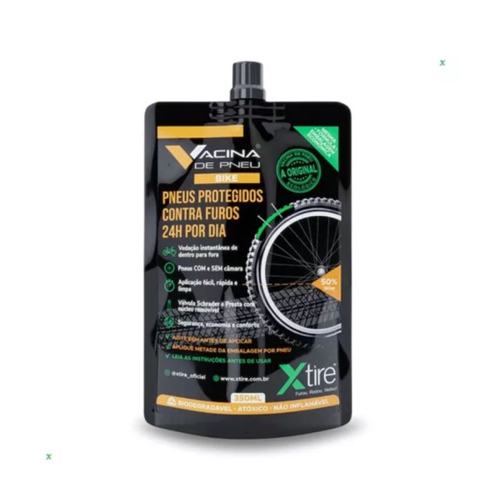 Selante Vacina de Pneu Xtire para Bike MTB Pouch 350ml