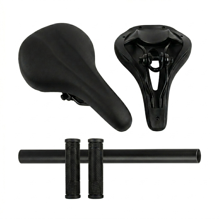 Kit Selim Manopla Canote Aço 27.2mm Gts Preto