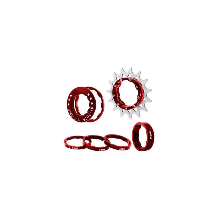 Kit Cog Single Speed Absolute Brutus 16 Dentes Vermelho