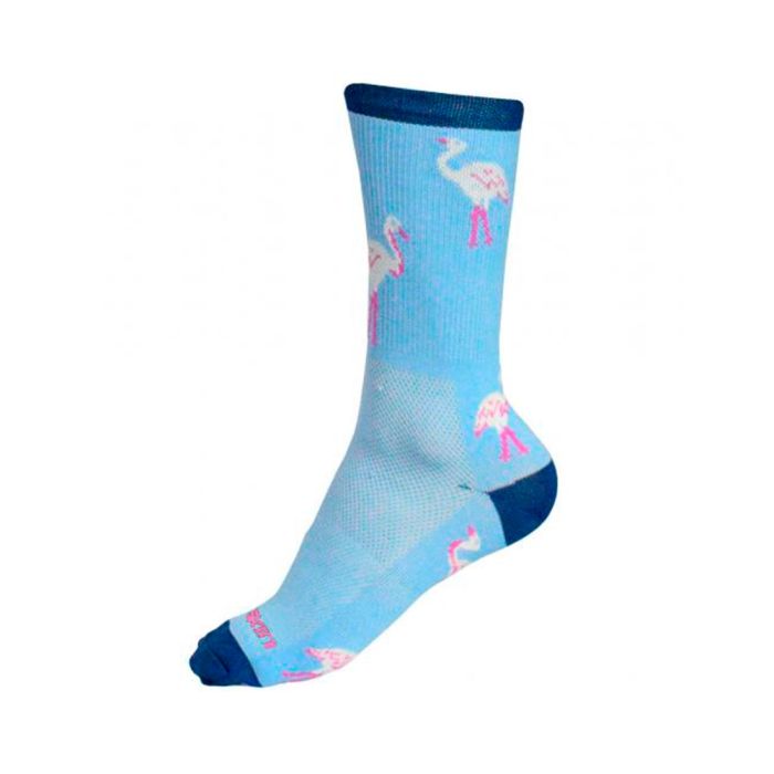 Meia Ciclismo Skin Sport Flamingo 35 ao 39 Cano 13 cm