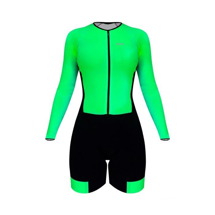 Macaquinho Ciclismo Sport Xtreme Comfort Solid Kiwi Manga Longa