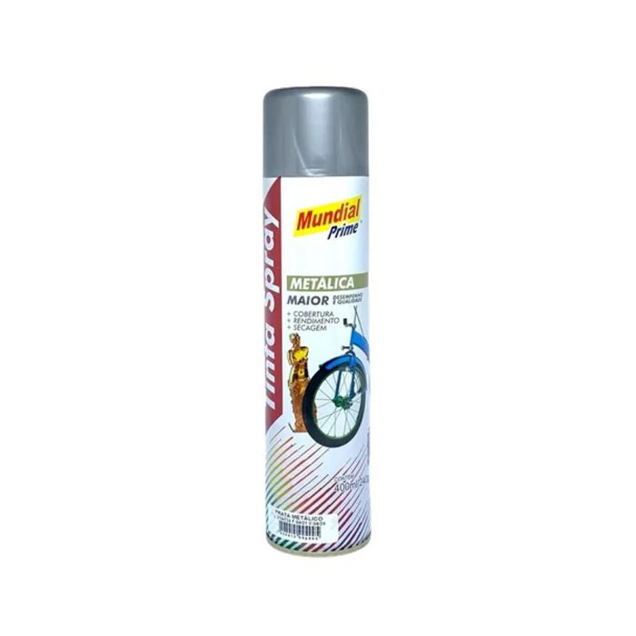 Tinta Spray Mundial Prime Metálica Cromado 400 ml