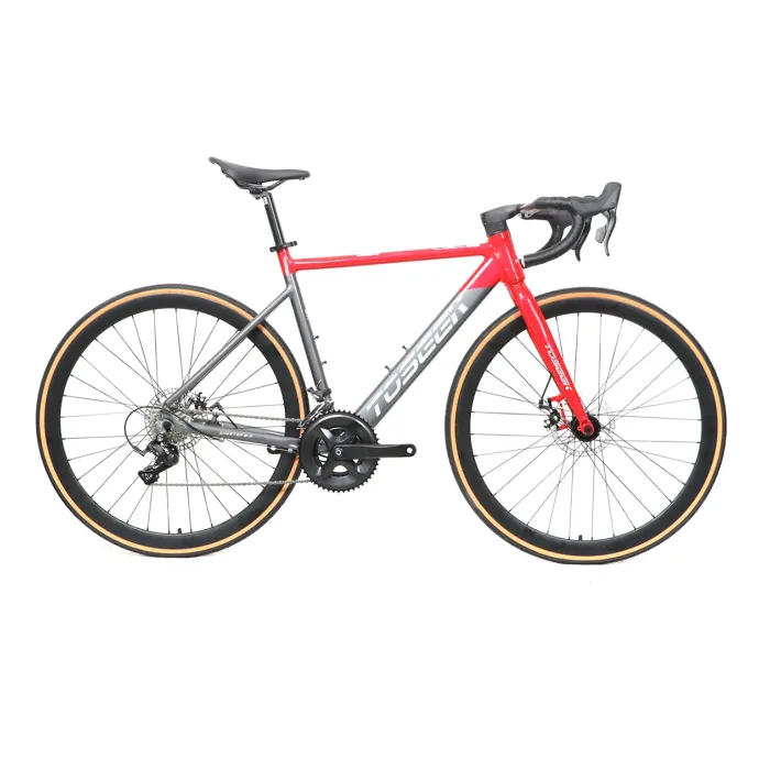 Bicicleta Speed Chester 3.0 Aro 700 2x8 Tamanho 54 Cinza com Vermelha