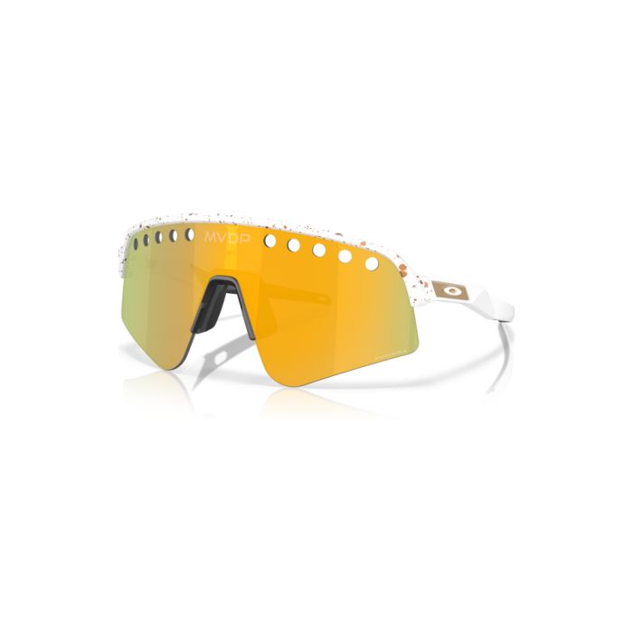 Óculos Ciclismo Oakley Sutro Lite Sweep MVDP Red/Gold Splatter Lente Prizm 24k