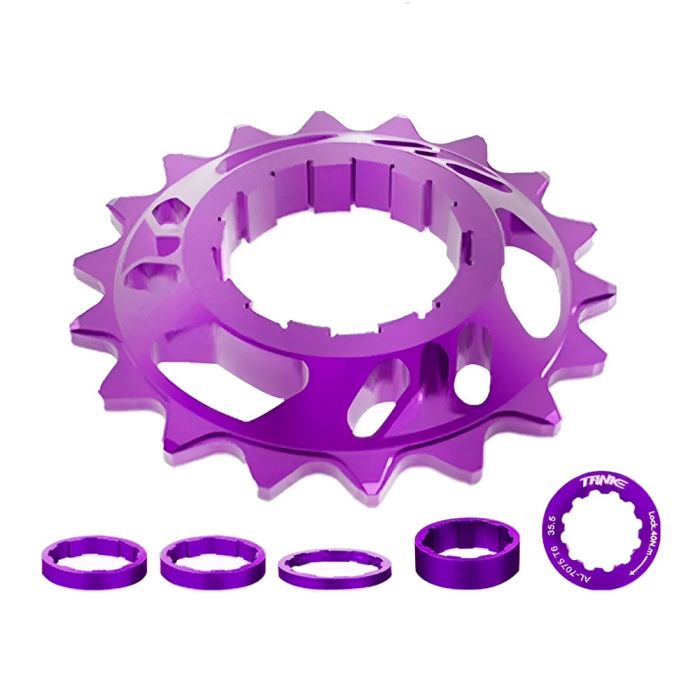 Kit Conversor Single Speed Tanke 18 Dentes Padrão HG Cassete Roxo