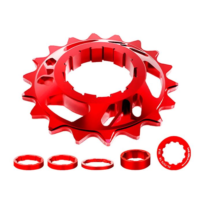 Kit Conversor Single Speed Tanke 18 Dentes Padrão HG Cassete Vermelho