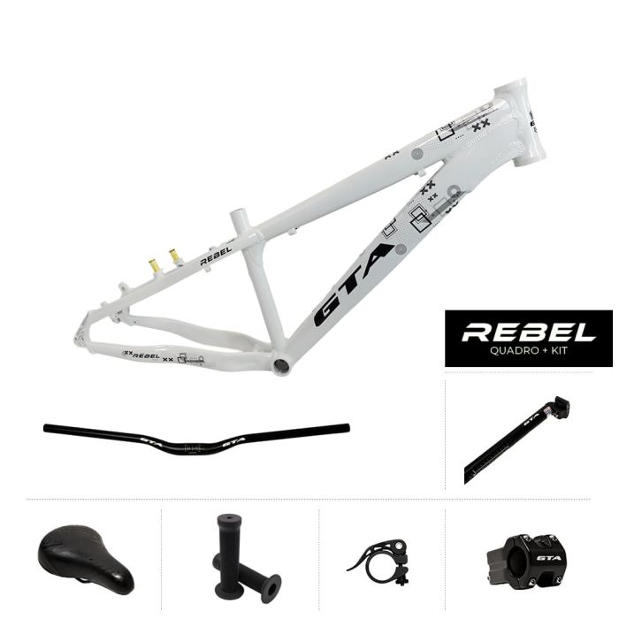 Quadro Aro 26 Freeride GTA Rebel Branco + KIT