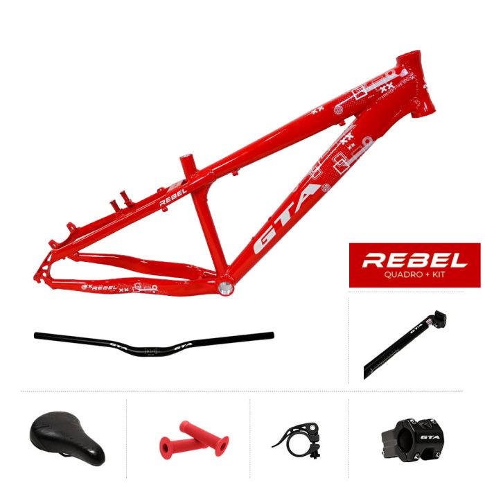 Quadro Aro 26 Freeride GTA Rebel Vermelho + KIT