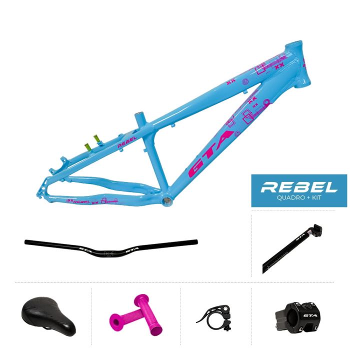 Quadro Aro 26 Freeride GTA Rebel Azul/rosa+ KIT