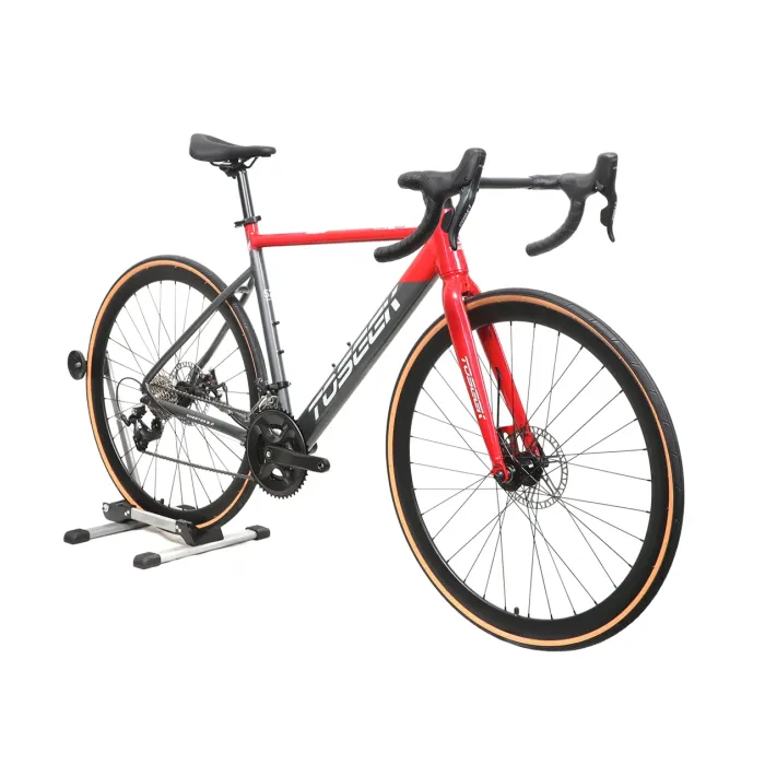 Bicicleta Speed Chester 3.0 Aro 700 2x8 Tamanho 54 Cinza com Vermelha