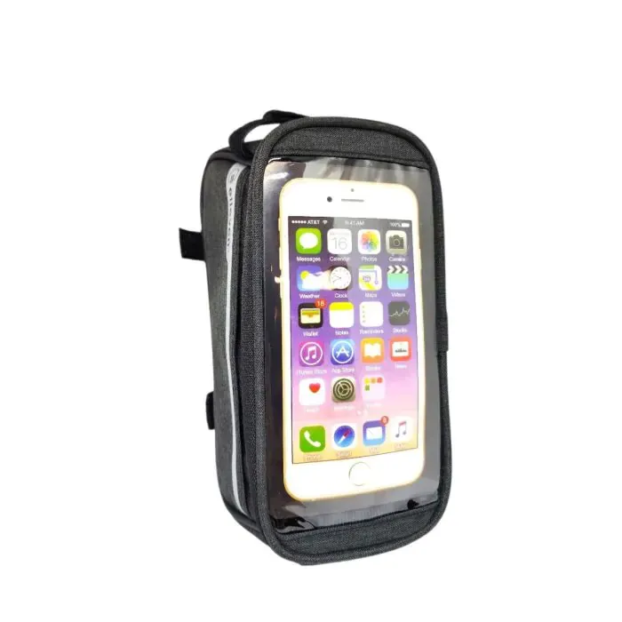 Bolsa de Guidão Elleven 1Lt Impermeável c/ Zíper Porta Celular Preto