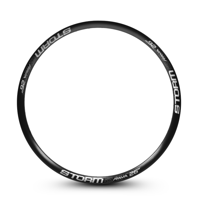 Aro 26 X 36f Freeride Rava Storm Alumínio Anodizado Preto Fosco