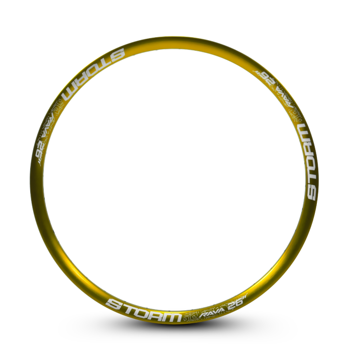 Aro 26 X 36f Freeride Rava Storm Alumínio Anodizado Dourado