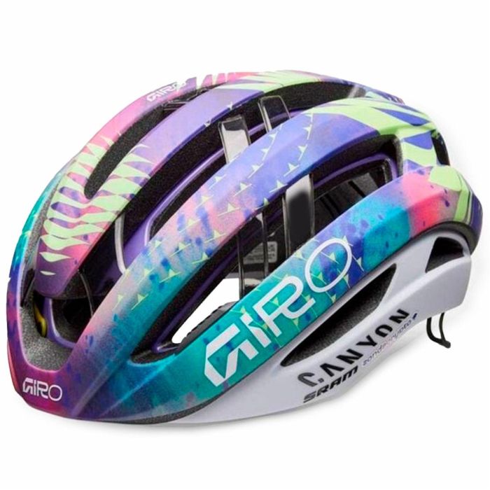 Capacete Ciclismo Aries Spher Canyon Branco com Colorido 