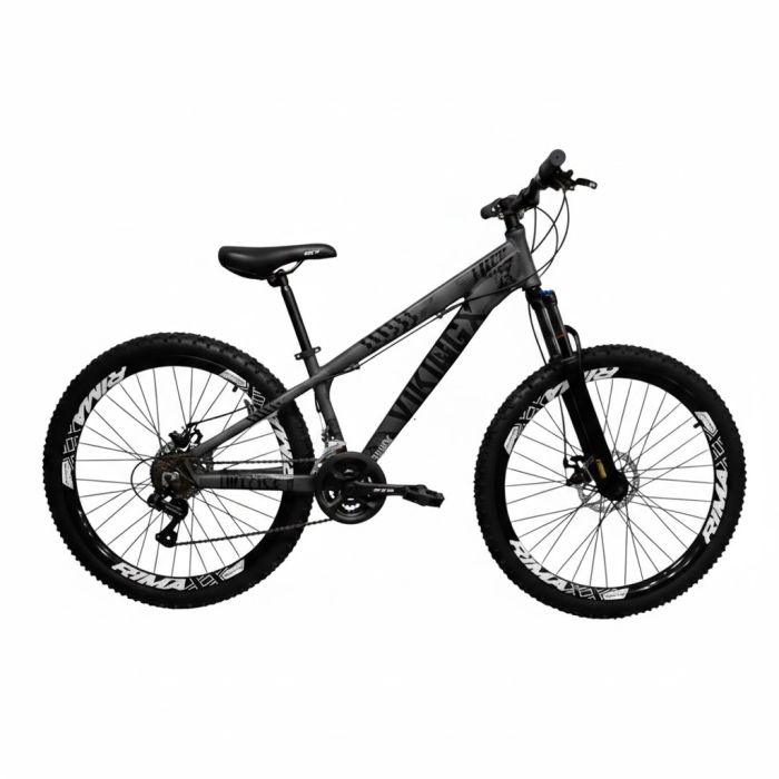 Bicicleta Vikingx Tuff 25 Freeride Grau 21v Cinza Com Preto