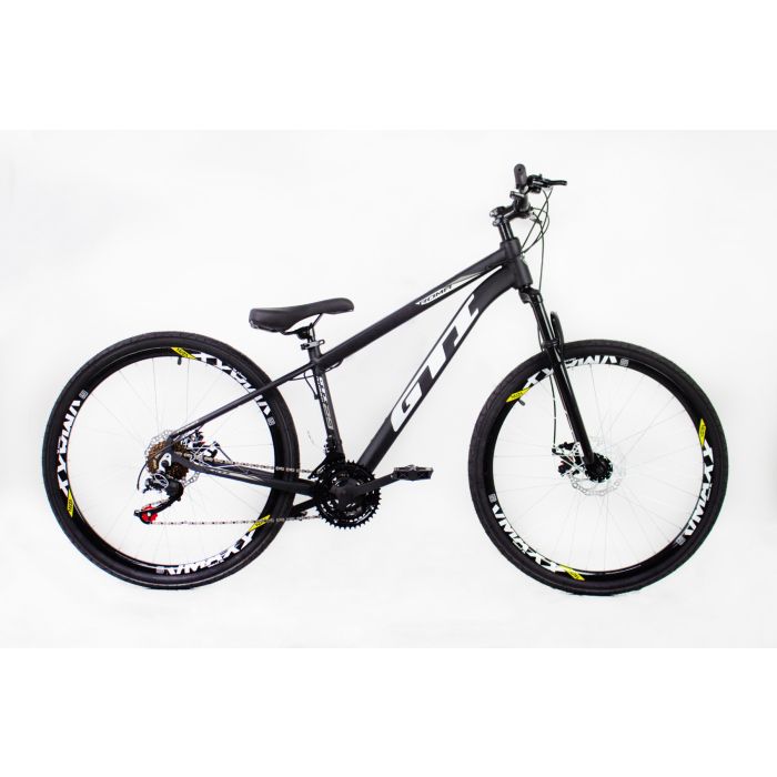 Bicicleta aro 26 Gti do Grau Freeride 21v Preto e Branco