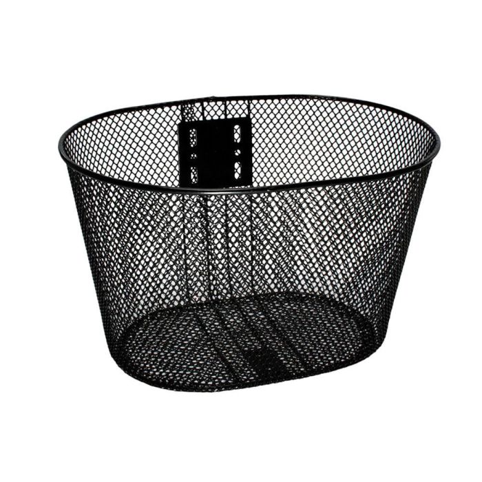 Cesta De Aço Preto Com Haste 31x23x20 4mm Para Bicicleta Aro 26