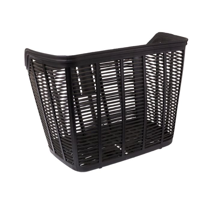 Cesta de Plástico Preto com Haste 34x22x25cm para Bicicleta  aro 26