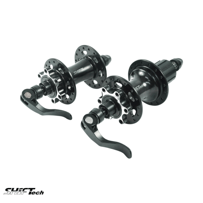 Par Cubo Diant/Tras 36F Rolamentado 6 Pawls Barulhento Freio/Disco Eixo Cromo