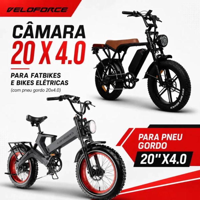 Câmara de Ar Veloforce Fat Chopper Aro 20 x 4.00 Válvula Schrader 35mm
