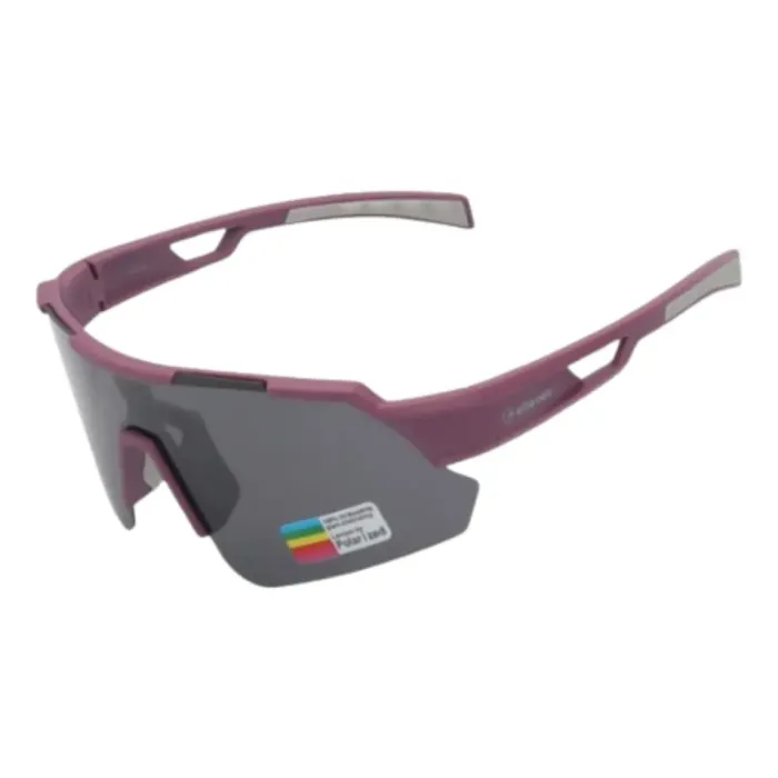 &Oacute;culos Ciclismo Elleven Lente Polarizada Roxo com Cinza 