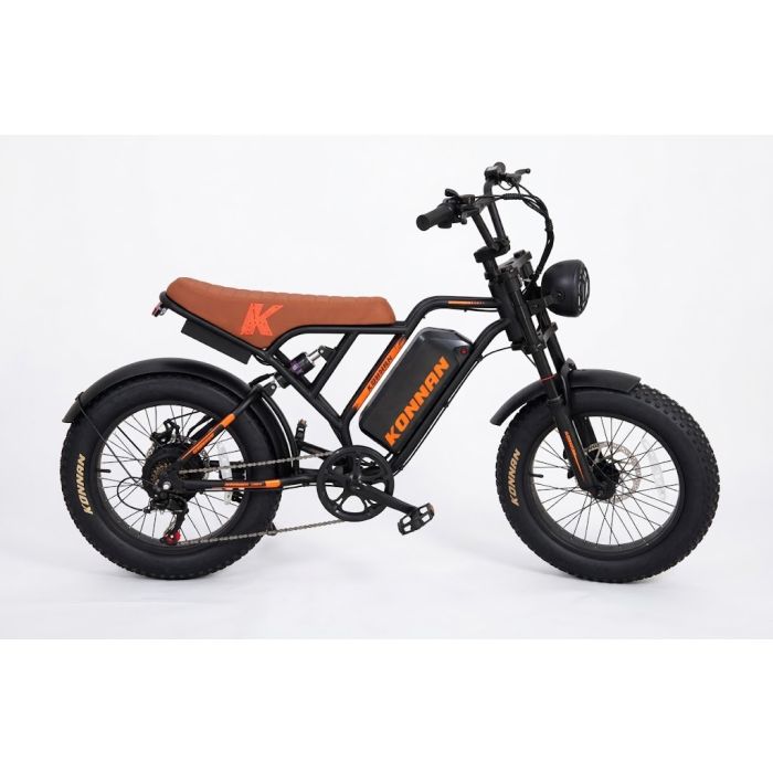 Bicicleta Elétrica Konnan Explorer II 750w Aro 20 Preto/Laranja