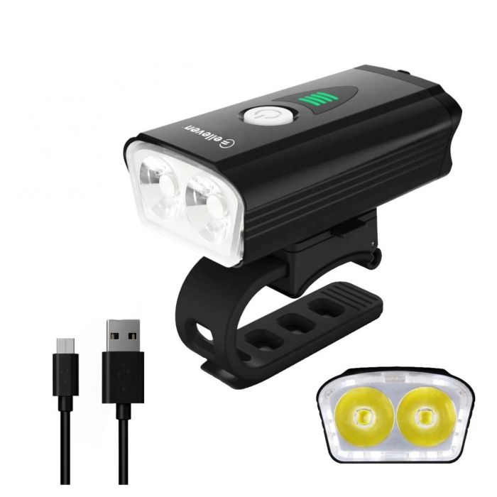 Farol Lanterna Bike Elleven Led 900 Lúmens Usb Recarregável 