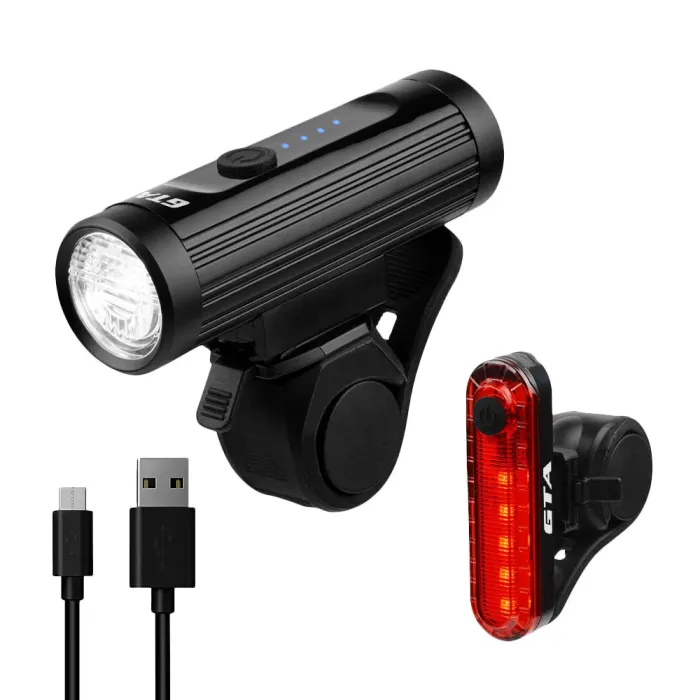 Kit farol de led Cree xml2 700 lumens + sinalizador traseiro led  10 lumens recarregável USB.