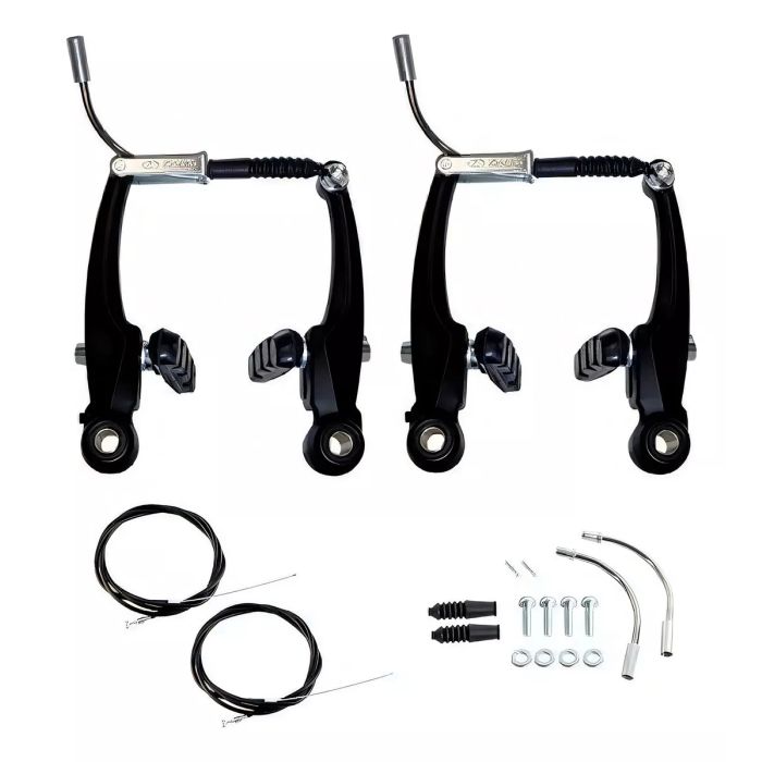 Freio V-brake Bicicleta Alumínio Logan C/ Cabos Mtb Cor Preto