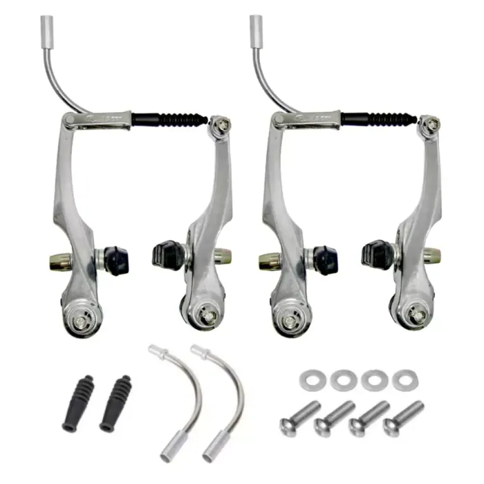 Freio V-Brake Logan LB-919 Alumínio Prata Polido Dianteiro e Traseiro Bicicleta